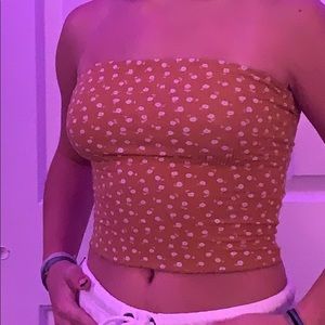 Yellow with white flower tube top